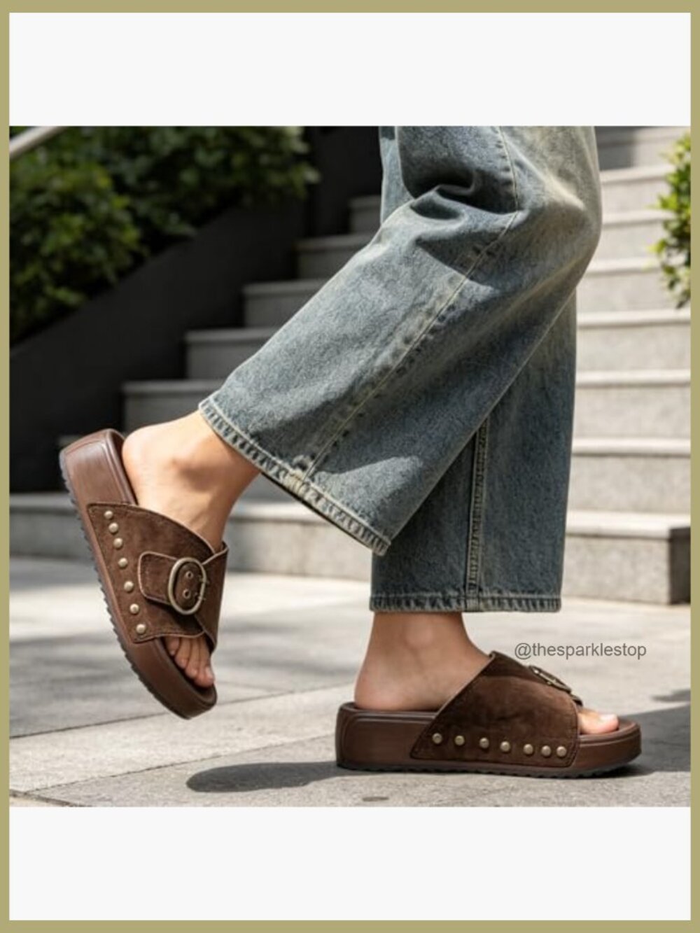 Platform Sandals, Arch Support Walking Sandals with Adjustable Buckle Straps, - Picture 3 of 7